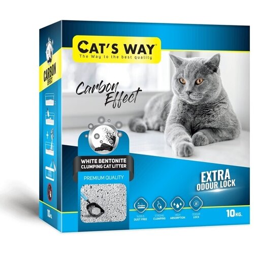  Cats way Box White Cat Litter With Active Carbon         - 6  ( )   -     , -,   