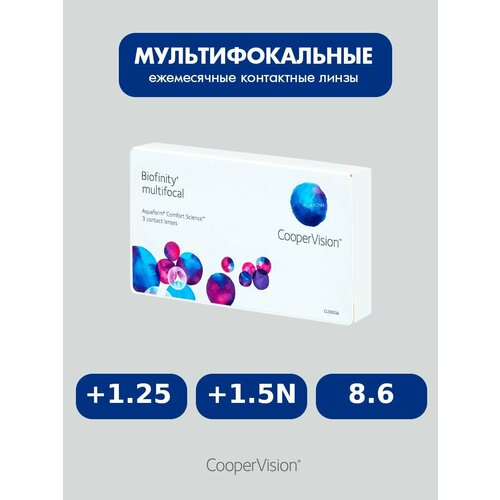 ���� Biofinity Multifocal (3 �����) 8.6, +1.25, +1.5N, ������ ������
