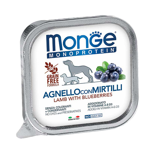      Monge Dog Monoprotein AGNELLO con MIRTILLI, , ,  , 150    -     , -,   