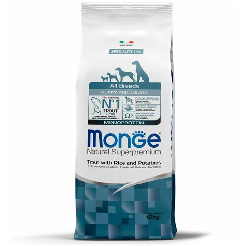    MONGE SPECIALITY MONOPROTEIN PUPPY & JUNIOR TROUT       ,    (12 )   -     , -,   