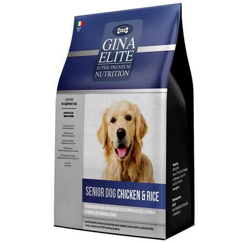       Gina Elite Senoir Dog Chicken&Rice     20 .   -     , -,   