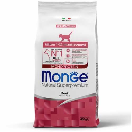      Monge Natural Superpremium Cat Monoprotein Kitten Beef,  , 3 .  400    -     , -,   
