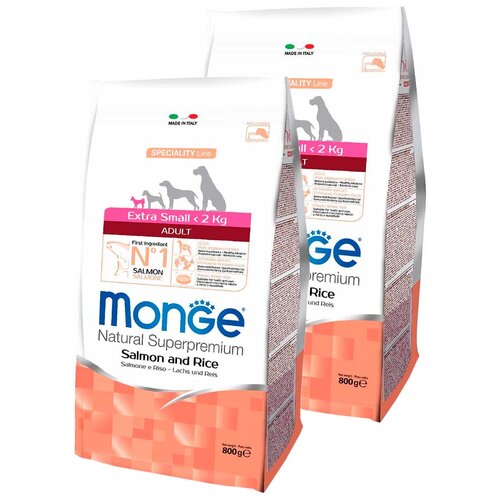  MONGE SPECIALITY DOG EXTRA SMALL ADULT SALMON          (0,8 + 0,8 )   -     , -,   