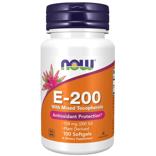 ���� ������� NOW E-200 With Mixed Tocopherols, 70 �, 100 ��, 100 ��., ������ ������