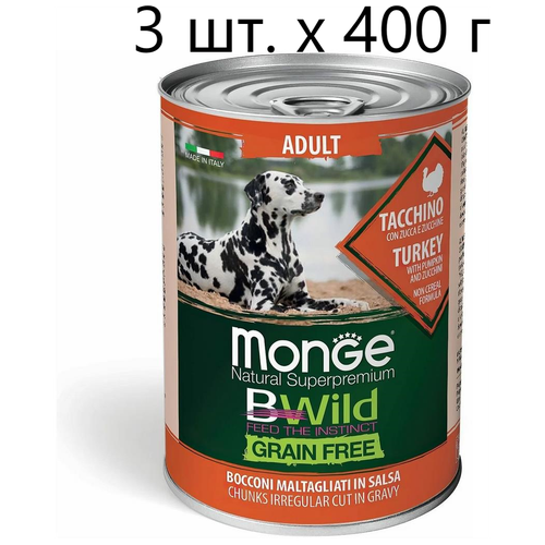      Monge Dog BWILD Grain Free Adult TACCHINO, , ,  ,  , 48 .  400    -     , -,   