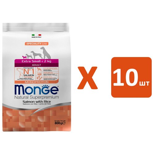  MONGE SPECIALITY DOG EXTRA SMALL ADULT SALMON          (0,8   10 )   -     , -,   
