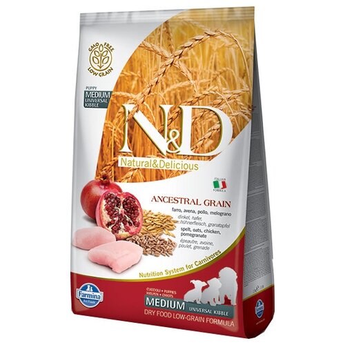   Farmina N&D ANCESTRAL GRAIN Chicken & Pomegranate Puppy Medium/Maxi          ,   , 12    -     , -,   